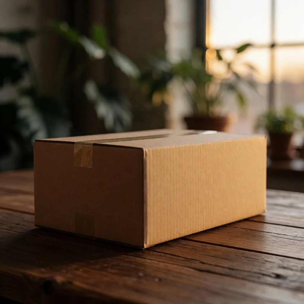 Paket spreman za dostavu na drvenom stolu